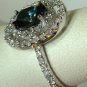 Stunning Ocean Blue Sapphire & Diamonds 14K Gold Ring