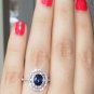 Stunning Ocean Blue Sapphire & Diamonds 14K Gold Ring