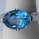 Gorgeous Large London Blue Topaz 10K Solid Gold Ring