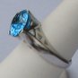 Gorgeous Large London Blue Topaz 10K Solid Gold Ring