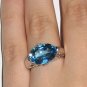 Gorgeous Large London Blue Topaz 10K Solid Gold Ring