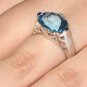 Gorgeous Large London Blue Topaz 10K Solid Gold Ring