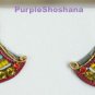 Signed ADAYA Maya Mosaic Fan Earrings