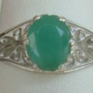 Natural Green Emerald Sterling Silver Ring