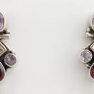 Multi Gem Sterling Silver Earrings