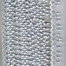 Vintage SILVER Bead Trim Lace 26FT Dress Fabric belt