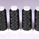 FOUR X-LG CONES BLACK BOBBIN THREAD MACHINE EMBROIDERY