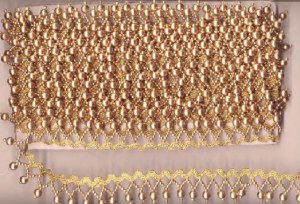 Vintage Gold Bead Trim Lace 26Feet Dress Fabric Belt