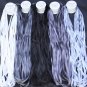 NEW 50M 4MM PURE SILK EMBROIDERY RIBBONS BLK WHT GREYS