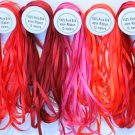 NEW 50M 100% PURE SILK 4MM EMBROIDERY RIBBON RED SHADES