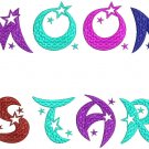 MoonStar Font Monogram Embroidery Designs CD 4x4 Thread