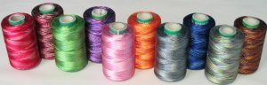 10 Rainbow Varigate RAYON Embroidery THREAD Threads VN5