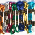 24 Metallic SKEINS Embroidery FLOSS Thread Cross Stitch