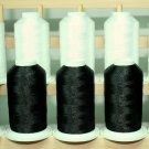 NEW 10 BLK /  WHT CONES POLY MACHINE EMBROIDERY THREADS