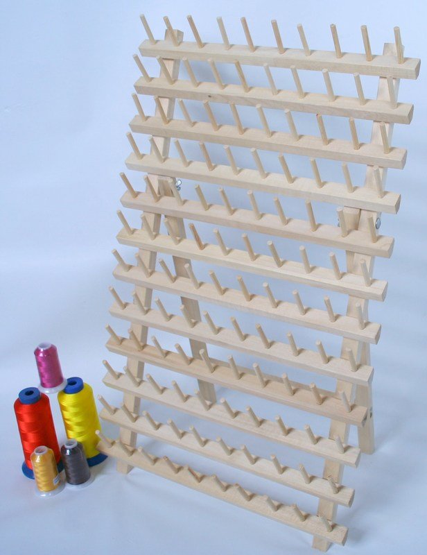 NEW 120 CONES WOODEN THREAD RACK FOR MACHINE EMBROIDERY THREADS MINI