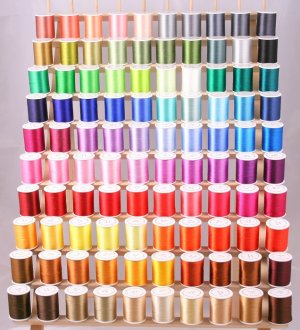 NEW MEGA 165 POLY MACHINE EMBROIDERY THREADS +RACK GIFT