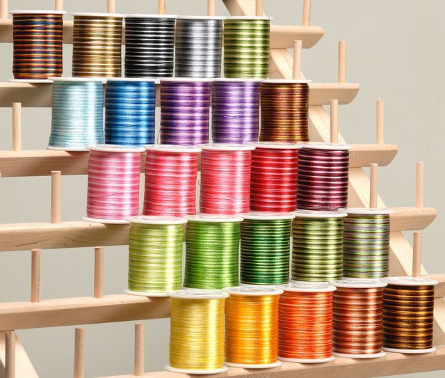 NEW MEGA 165 POLY MACHINE EMBROIDERY THREAD +RACK