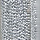 NEW SILVER BEAD TRIM LACE 26 FEET DRESS FABRIC BORDER