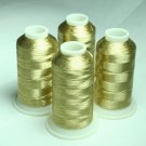 NEW WHITE GOLD METALLIC MACHINE EMBROIDERY THREADS KIT