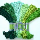 NEW 60 Silky GREENS Hand Embroidery floss SKEINS Thread