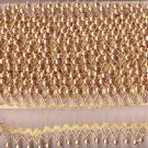 NEW 26 FEET GOLD BEAD TRIM LACE DRESS FABRIC BORDER