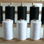 LARGE WHITE & BLACK 3PLY 1000M QUILTING SEWING THREAD