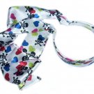 Skull and Hearts White Multi Scarf Headband