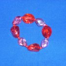 Light and Dark Pink Stretch Faux Quartz Bead Bracelet