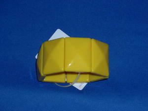 Bright Yellow Stretch Big Rectangle Bead Bracelet