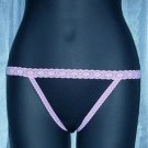 Pink Trimmed Black Thong Panties M 6