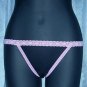 Pink Trimmed Black Thong Panties M 6