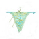 Aqua Blue and Yellow Corset G-string Panties M 6