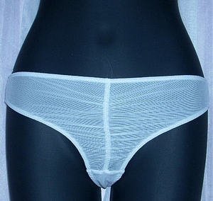 Ren&Atilde;&copy; Rof&Atilde;&copy; Ruched White Mesh Thong Panties M 6