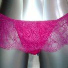 Fuchsia G-string Panties with Lace Skirt and Rear Corset Lacing