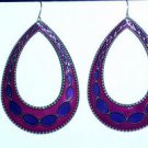 Purple Open Style Teardrop Earrings