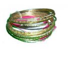 Xhilaration Set of Twelve (12) Gold Tone and Glitter Bangle Bracelets