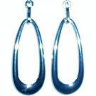 White Stag Silvertone Open Oval Shaped Drop/Dangle Earrings