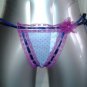 Xhilaration Intimates Purple and Blue Lace Ribbon Side Tie G-string Thong S 5