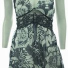 Navy Blue and White Floral Dress