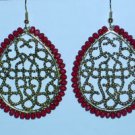 Read and Goldtone Teardrop Earrings