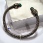 Heavy Sterling Silver W/ Turquoise Mexican Twisted Cuff Bracelet