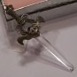 Unique Sterling Silver Sword Pendant W/ Crystal Blade