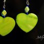 Handcrafted Heart Shell and Glass Earrings