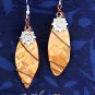 Handcrafted Orange Shell and Silver Charm Earrings
