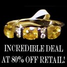 USGL 14K White Gold Sapphire Diamond Womens Sz 7 Ring