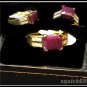 USGL 14K Yellow Gold Ruby Diamond Womens Sz 7 Ring