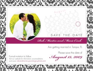 Damask Save The Date - Customized Printable Save The Date Card