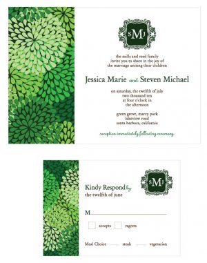 DIY Custom Wedding Invitation - Modern Flower Blossoms Design Customized Printable PDF