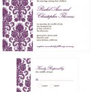 DIY Custom Wedding Invitation - Modern Damask Design Customized Printable PDF