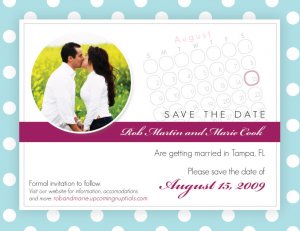 Polk-a-dot Pattern Post Card - Customized Printable Save The Date